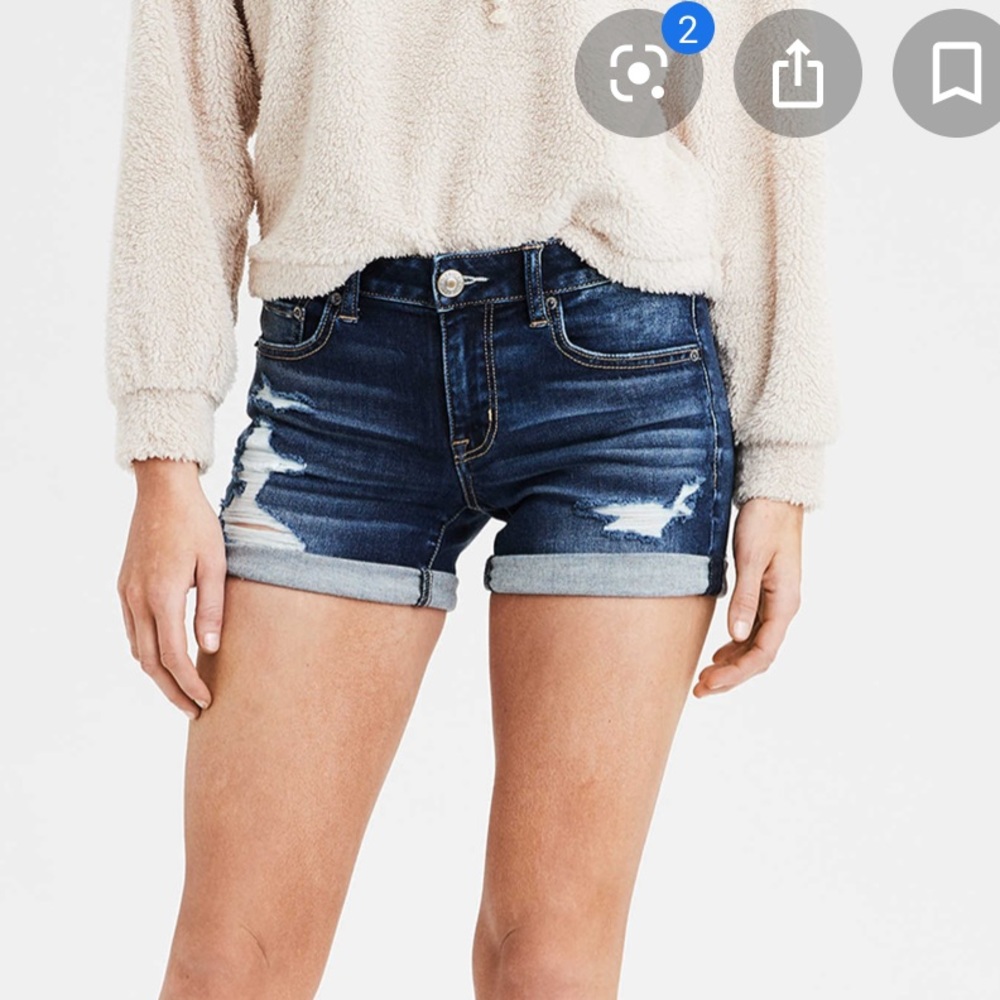American Eagle Tomgirl Midi Shorts Destroyed